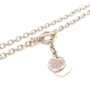 9ct White Gold Trace Chain Necklet With T-bar
