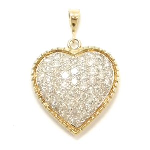 Vintage 18ct Gold Diamond Heart Pendant