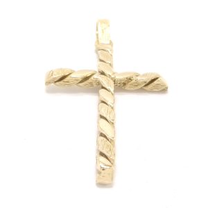 9ct Gold Solid Twist Design Cross Pendant 28.2g