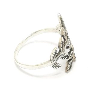 Silver Leaf Design Dress Ring