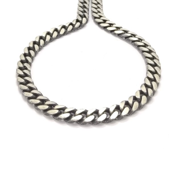 Silver 20" Oxidized Curb Link Chain