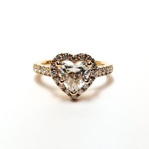 18ct Rose Gold Heart Diamond Ring