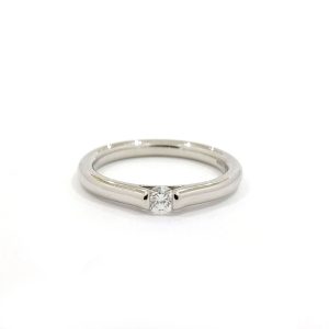 D Flawless Diamond Solitaire Ring .17ct