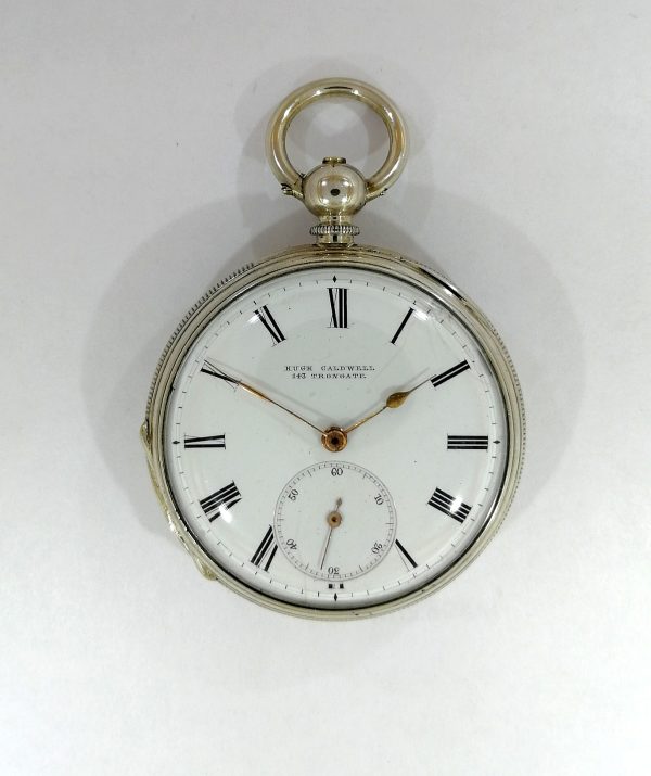 Antique Hugh Caldwell Silver Pocket Watch