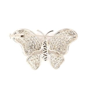 18ct White Gold Diamond Butterfly Brooch