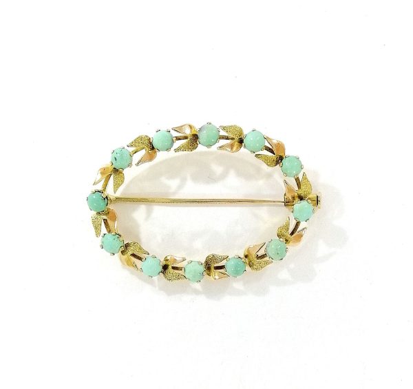Oval Turquoise Set Brooch
