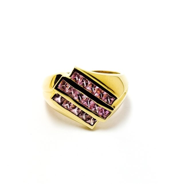 18ct Gold Pink Sapphire Dress Ring