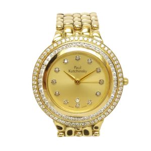 Vintage 18ct Gold Diamond Paul Kutchinsky Watch 1.50ct