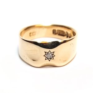 9ct Gold Diamond Set Signet Ring (London 1960)