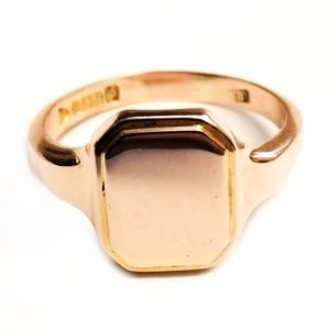 Antique 9ct Rose Gold Signet Ring (Chester 1920)
