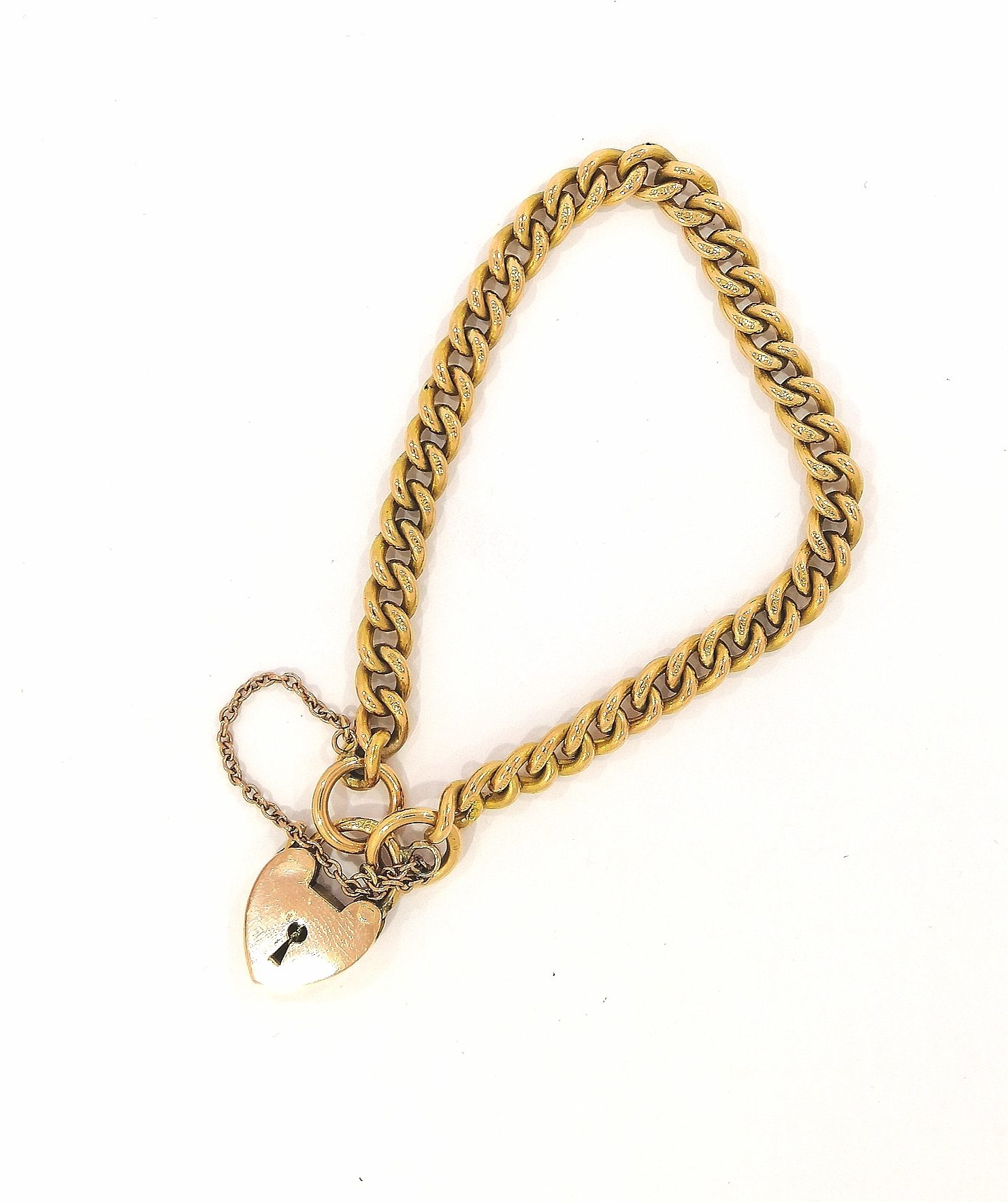 18ct Rose Gold Curb & Padlock Bracelet Vintage Jewellery & Watches Online