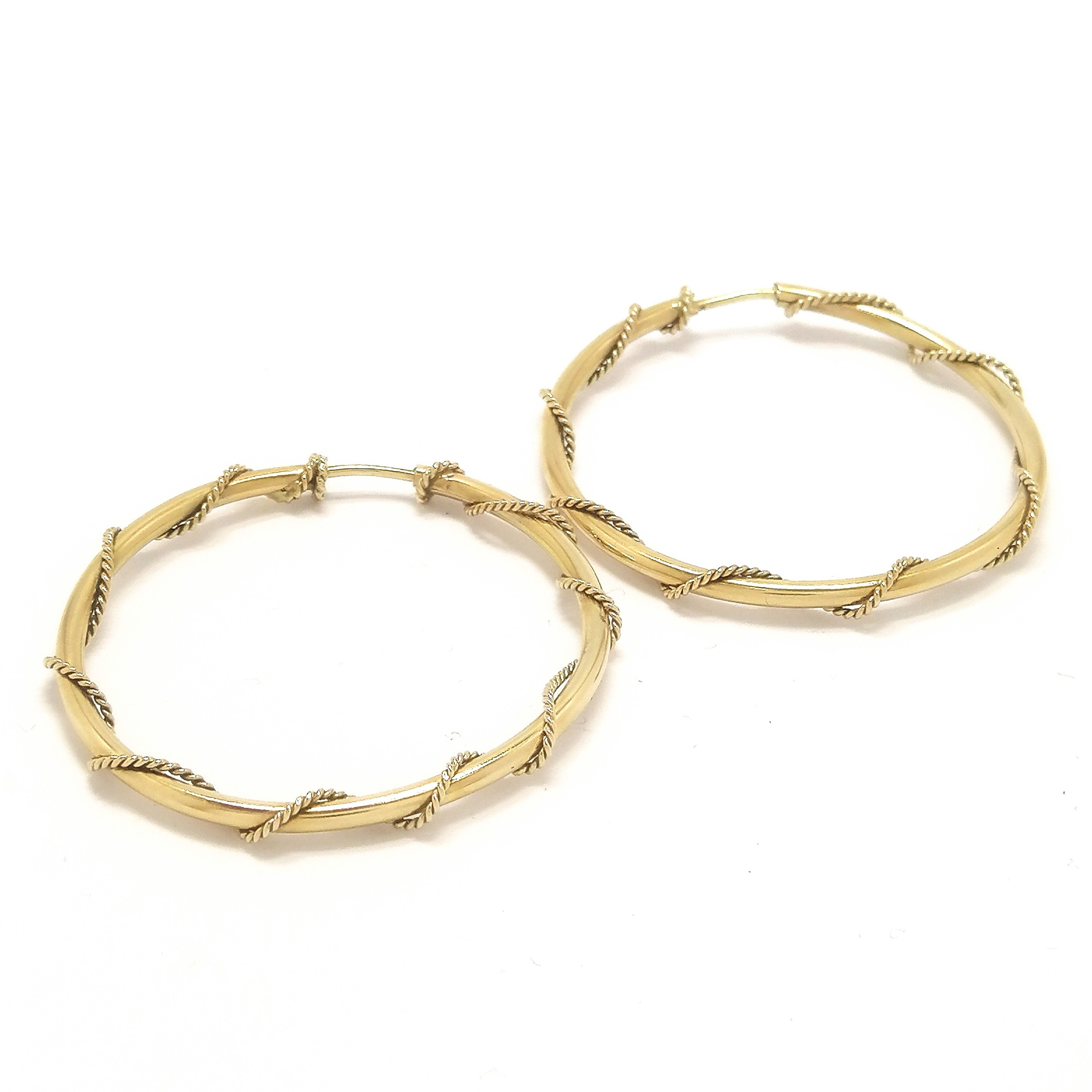 Vintage 9ct Gold Twist Design Hoop Earrings - Vintage Jewellery ...