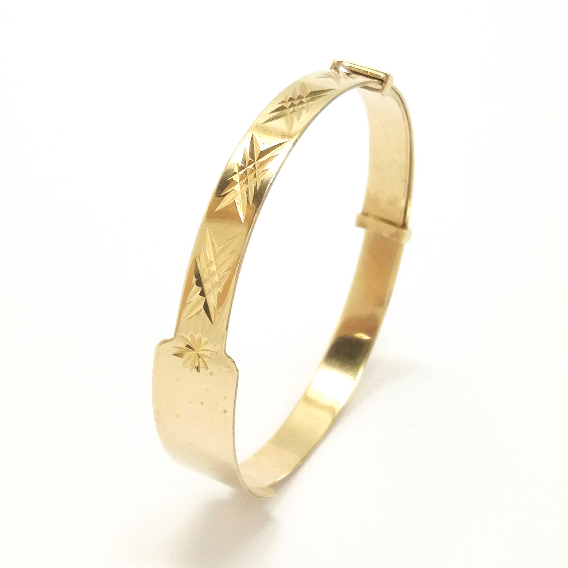 9ct Gold Childs Expandable Identity Bangle Vintage Jewellery