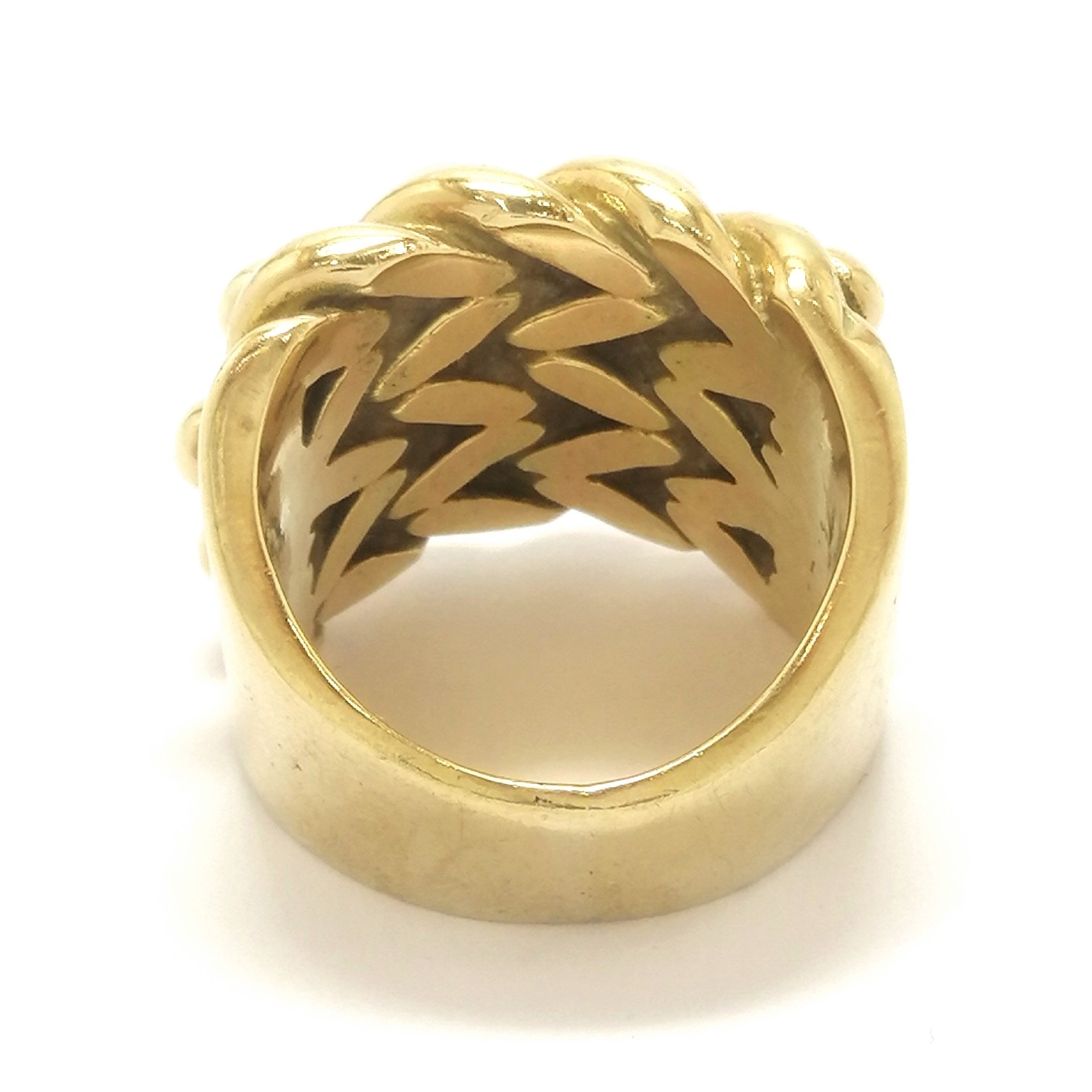 9ct Gold Solid 4 Row Keeper Ring 47.1g - Vintage Jewellery & Watches Online