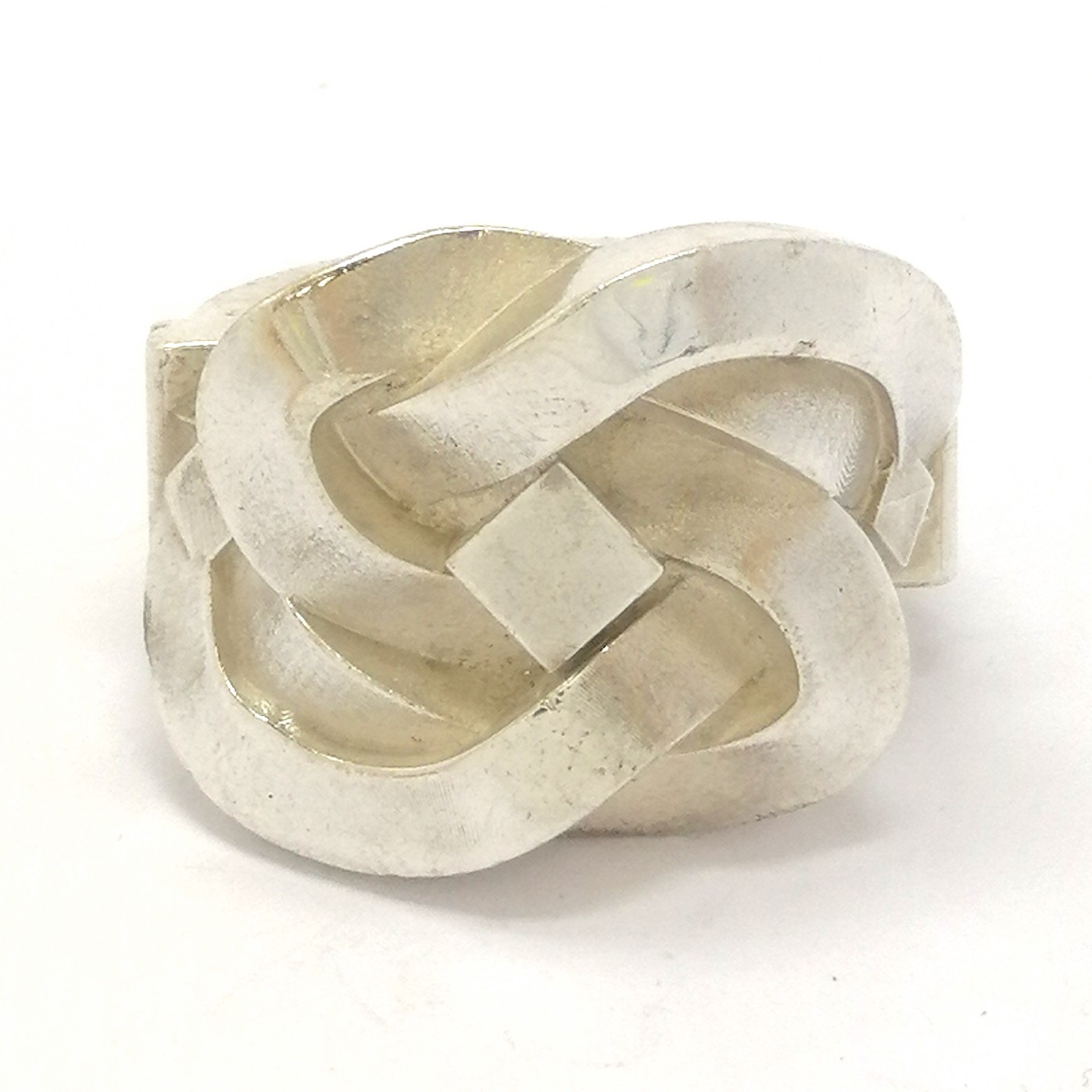 Silver Square Design Knot Ring - Vintage Jewellery & Watches Online